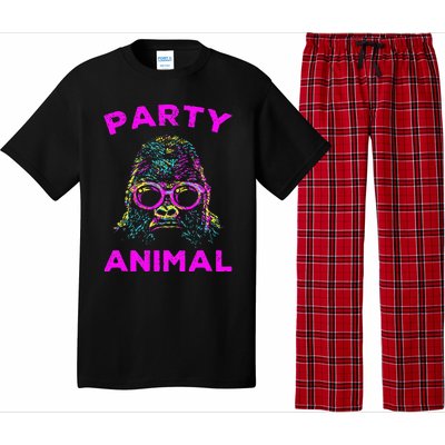 Cute Gorilla Party Animal Lover Colorful Monkey Pajama Set