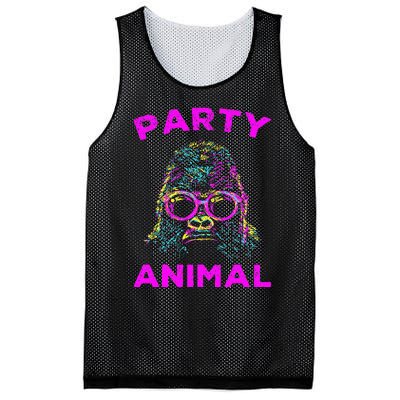 Cute Gorilla Party Animal Lover Colorful Monkey Mesh Reversible Basketball Jersey Tank