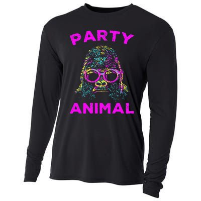 Cute Gorilla Party Animal Lover Colorful Monkey Cooling Performance Long Sleeve Crew