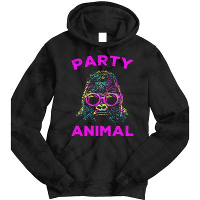 Cute Gorilla Party Animal Lover Colorful Monkey Tie Dye Hoodie