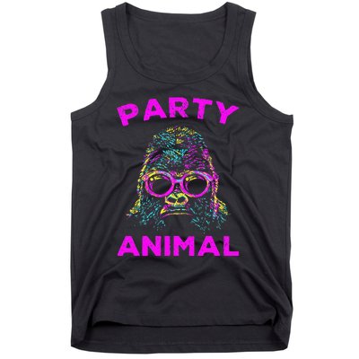 Cute Gorilla Party Animal Lover Colorful Monkey Tank Top