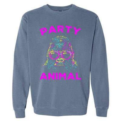 Cute Gorilla Party Animal Lover Colorful Monkey Garment-Dyed Sweatshirt