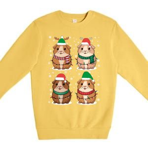 Cute Guinea Pigs Family Matching Christmas Gift Premium Crewneck Sweatshirt