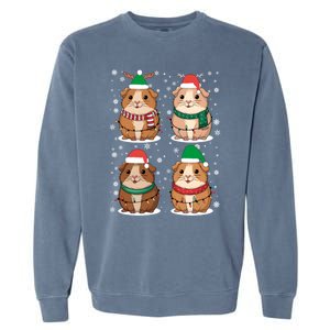 Cute Guinea Pigs Family Matching Christmas Gift Garment-Dyed Sweatshirt