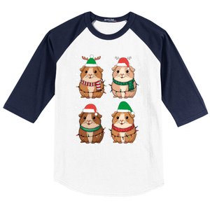 Cute Guinea Pigs Family Matching Christmas Gift Baseball Sleeve Shirt