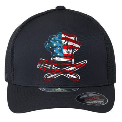 Culinary Gangster Pastry Chef Cooking Culinary USA Flag Flexfit Unipanel Trucker Cap