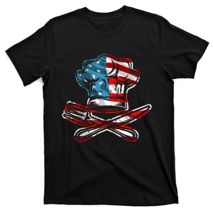 Culinary Gangster Pastry Chef Cooking Culinary USA Flag T-Shirt