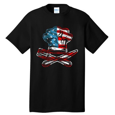 Culinary Gangster Pastry Chef Cooking Culinary USA Flag Tall T-Shirt