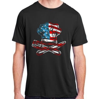 Culinary Gangster Pastry Chef Cooking Culinary USA Flag Adult ChromaSoft Performance T-Shirt