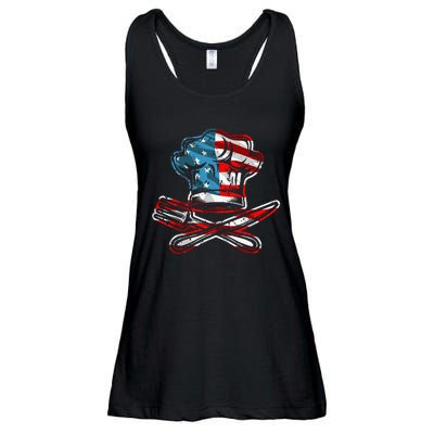 Culinary Gangster Pastry Chef Cooking Culinary USA Flag Ladies Essential Flowy Tank