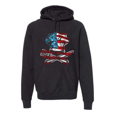 Culinary Gangster Pastry Chef Cooking Culinary USA Flag Premium Hoodie