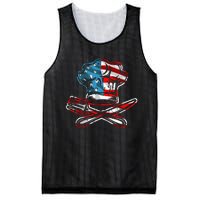 Culinary Gangster Pastry Chef Cooking Culinary USA Flag Mesh Reversible Basketball Jersey Tank