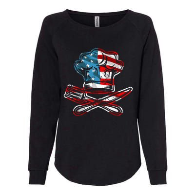 Culinary Gangster Pastry Chef Cooking Culinary USA Flag Womens California Wash Sweatshirt