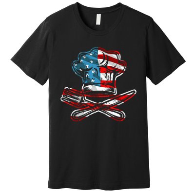 Culinary Gangster Pastry Chef Cooking Culinary USA Flag Premium T-Shirt