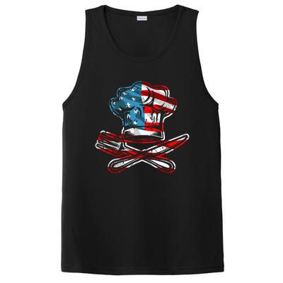 Culinary Gangster Pastry Chef Cooking Culinary USA Flag PosiCharge Competitor Tank