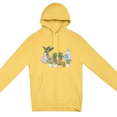 Cute Ghost Plant Lady Ghost Halloween Premium Pullover Hoodie