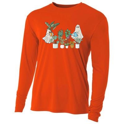 Cute Ghost Plant Lady Ghost Halloween Cooling Performance Long Sleeve Crew