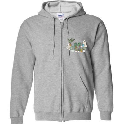 Cute Ghost Plant Lady Ghost Halloween Full Zip Hoodie