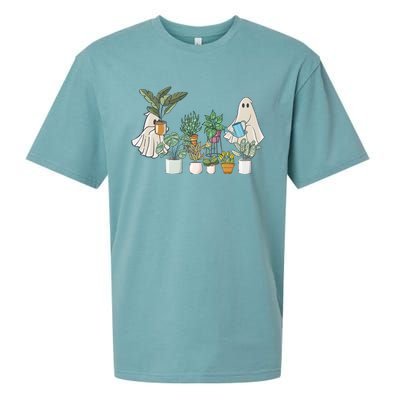 Cute Ghost Plant Lady Ghost Halloween Sueded Cloud Jersey T-Shirt