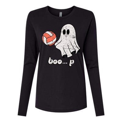 Cute Ghost Playing Volleyball Sport Player Halloween Costume Womens Cotton Relaxed Long Sleeve T-Shirt