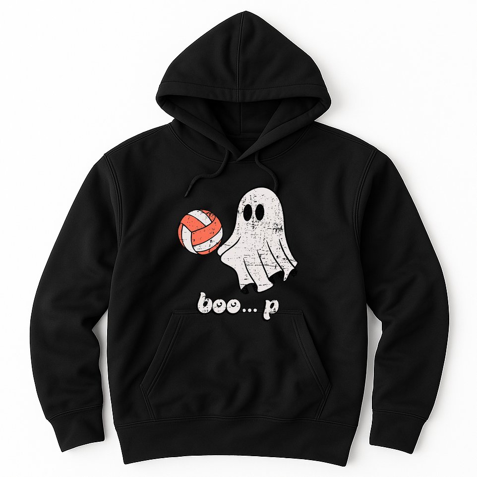 Cute Ghost Playing Volleyball Sport Player Halloween Costume Hoodie