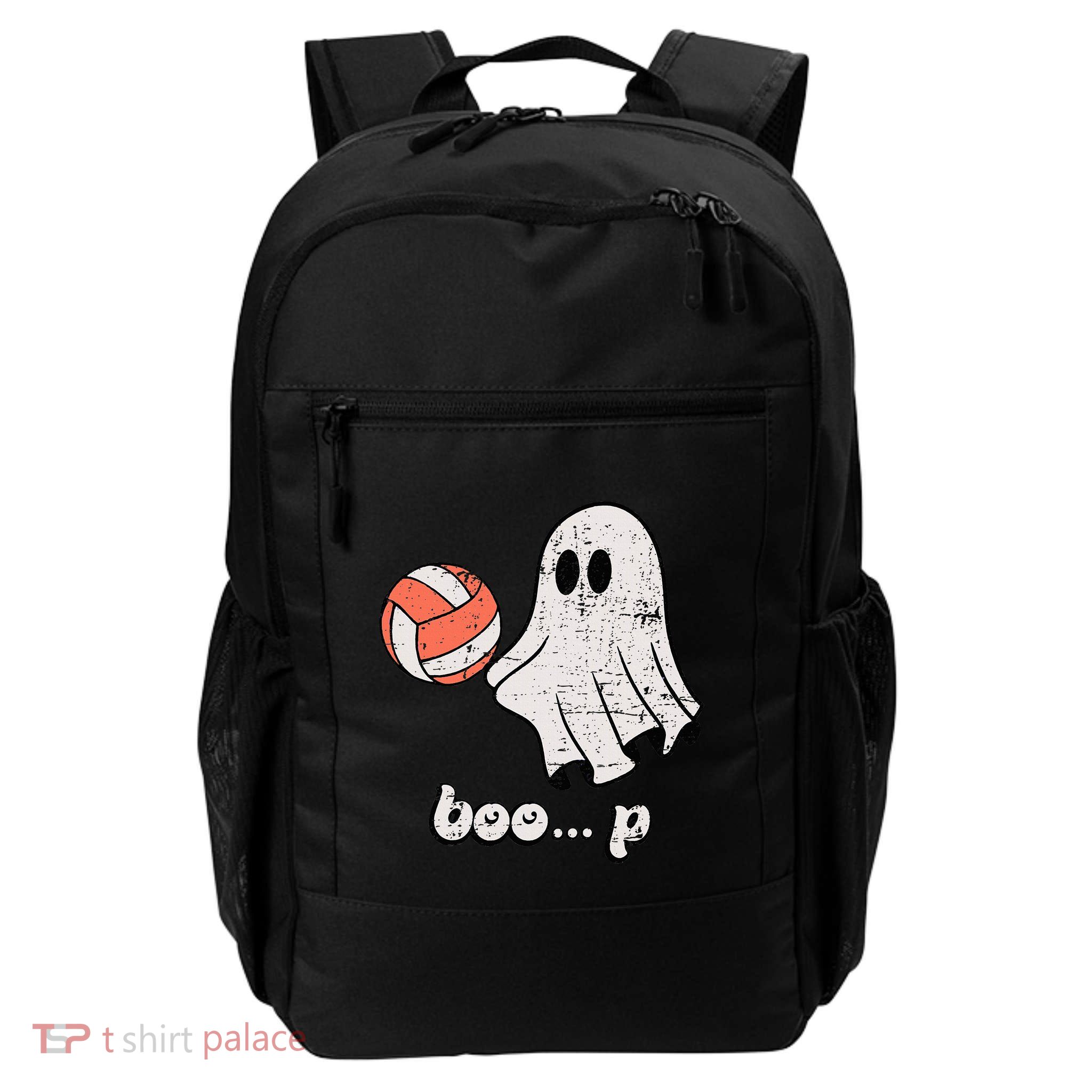 Cute Ghost Playing Volleyball Sport Player Halloween Costume Backpack