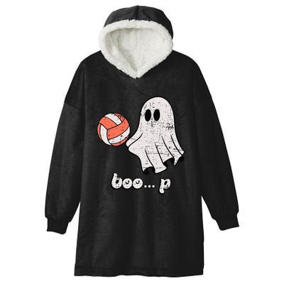 Cute Ghost Playing Volleyball Sport Player Halloween Costume Hooded Wearable Blanket