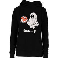 Cute Ghost Playing Volleyball Sport Player Halloween Costume Womens Funnel Neck Pullover Hood