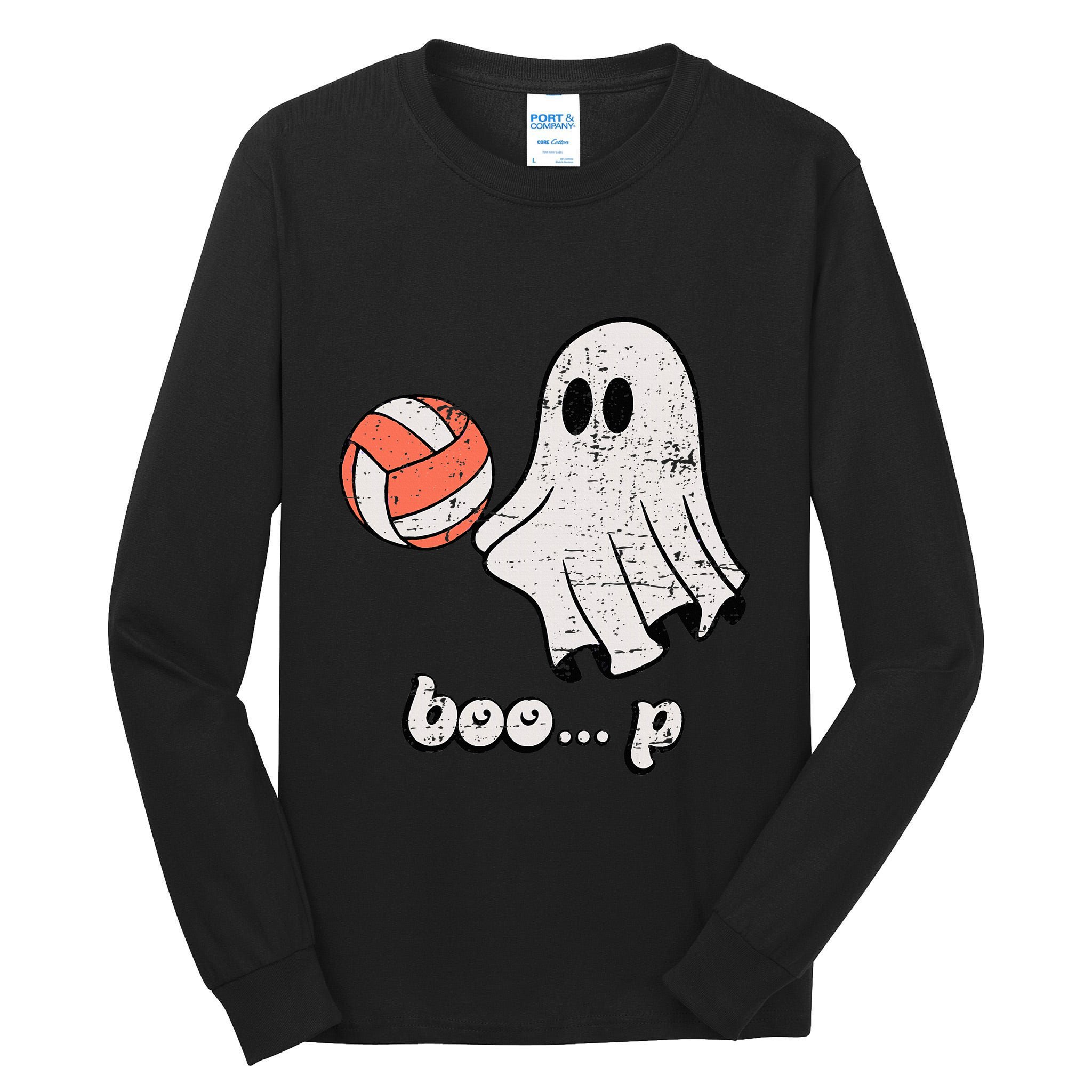 Cute Ghost Playing Volleyball Sport Player Halloween Costume Tall Long Sleeve T-Shirt