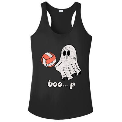 Cute Ghost Playing Volleyball Sport Player Halloween Costume Ladies PosiCharge Competitor Racerback Tank