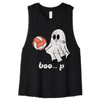 Cute Ghost Playing Volleyball Sport Player Halloween Costume Women's Racerback Cropped Tank