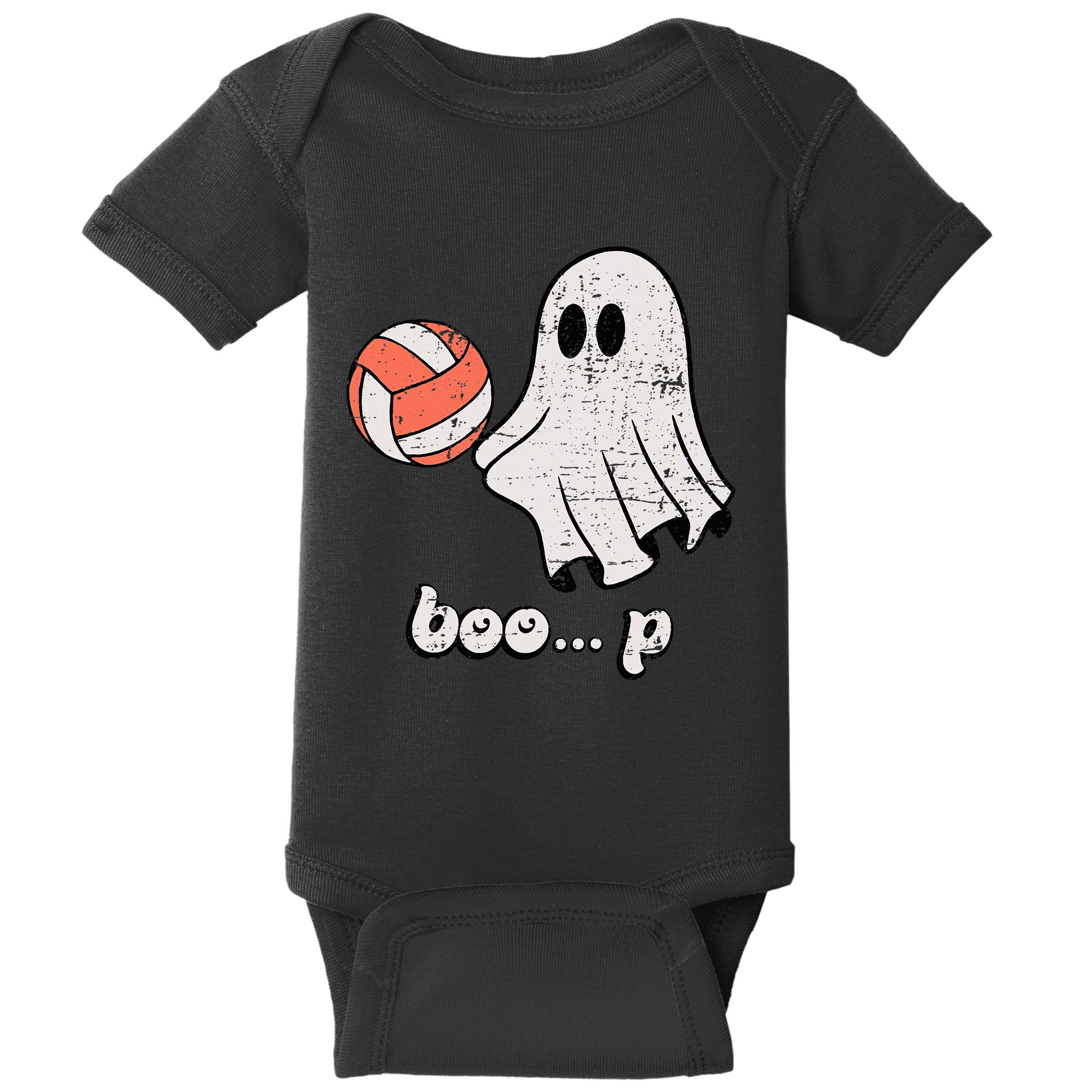Cute Ghost Playing Volleyball Sport Player Halloween Costume Baby Bodysuit