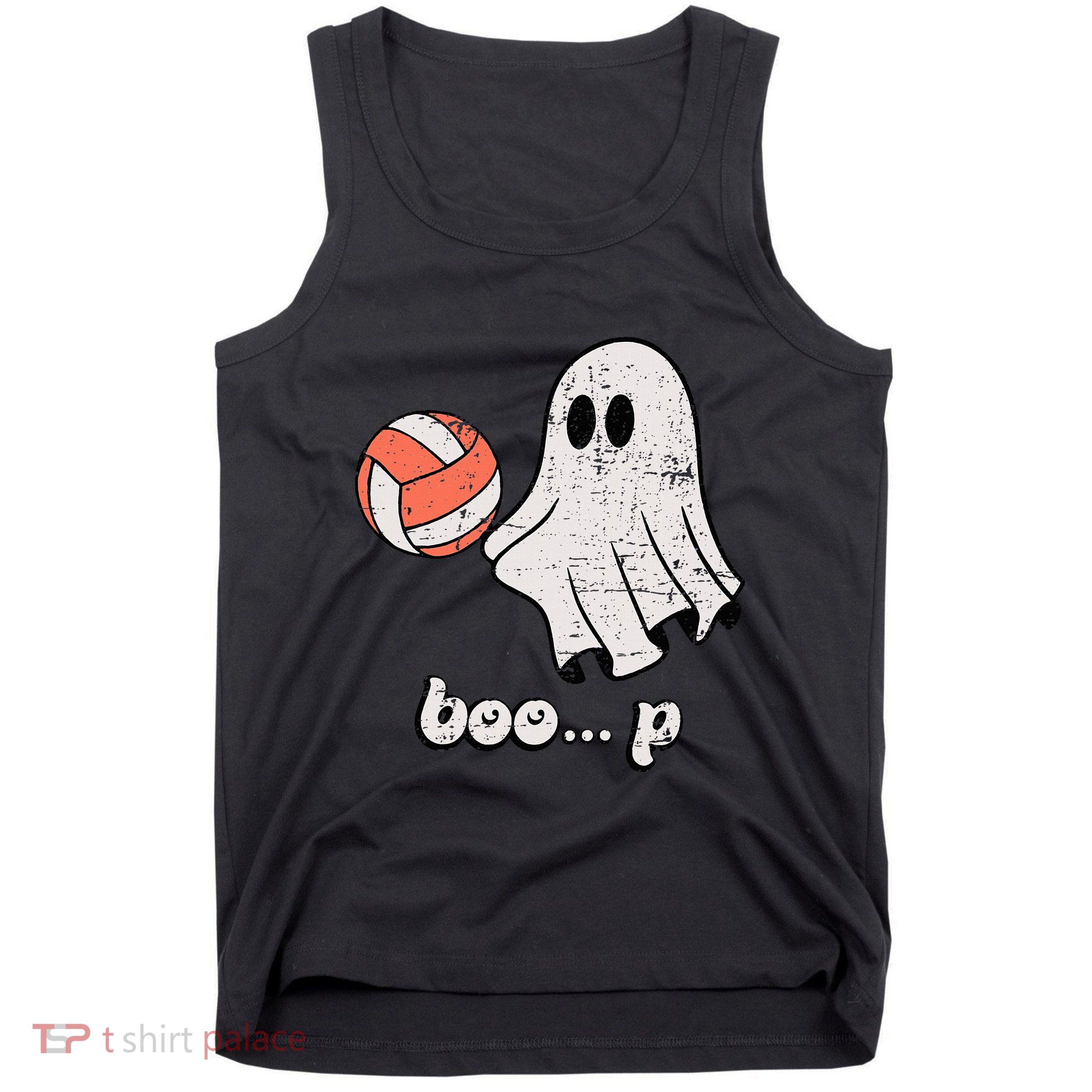 Cute Ghost Playing Volleyball Sport Player Halloween Costume Tank Top