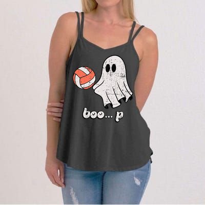 Cute Ghost Playing Volleyball Sport Player Halloween Costume Women's Strappy Tank