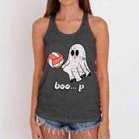 Cute Ghost Playing Volleyball Sport Player Halloween Costume Women's Knotted Racerback Tank