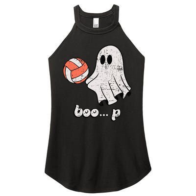 Cute Ghost Playing Volleyball Sport Player Halloween Costume Women's Perfect Tri Rocker Tank