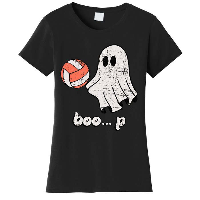 Cute Ghost Playing Volleyball Sport Player Halloween Costume Women's T-Shirt