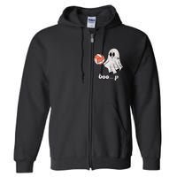 Cute Ghost Playing Volleyball Sport Player Halloween Costume Full Zip Hoodie