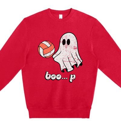 Cute Ghost Playing Volleyball Sport Player Halloween Costume Premium Crewneck Sweatshirt