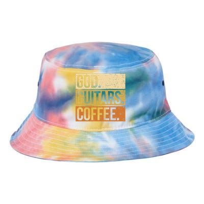 Christian Guitar Player Guitarist I God Guitars Coffee Tie Dye Newport Bucket Hat