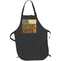 Christian Guitar Player Guitarist I God Guitars Coffee Full-Length Apron With Pockets