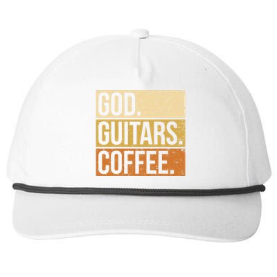 Christian Guitar Player Guitarist I God Guitars Coffee Snapback Five-Panel Rope Hat