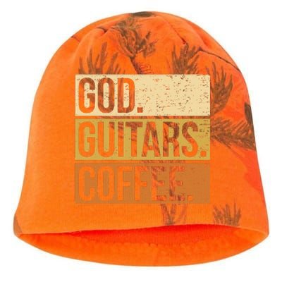 Christian Guitar Player Guitarist I God Guitars Coffee Kati - Camo Knit Beanie