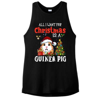 Cute Guinea Pig Christmas All I Want For Xmas Guinea Gift Great Gift Ladies PosiCharge Tri-Blend Wicking Tank