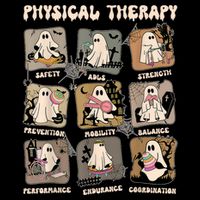 Cute Ghost Physical Therapy PT Physical Therapist Halloween 16 in Basic Backpack