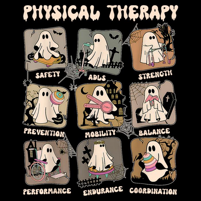 Cute Ghost Physical Therapy PT Physical Therapist Halloween 16 in Basic Backpack