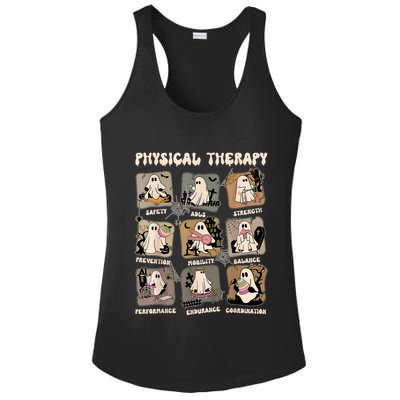 Cute Ghost Physical Therapy PT Physical Therapist Halloween Ladies PosiCharge Competitor Racerback Tank