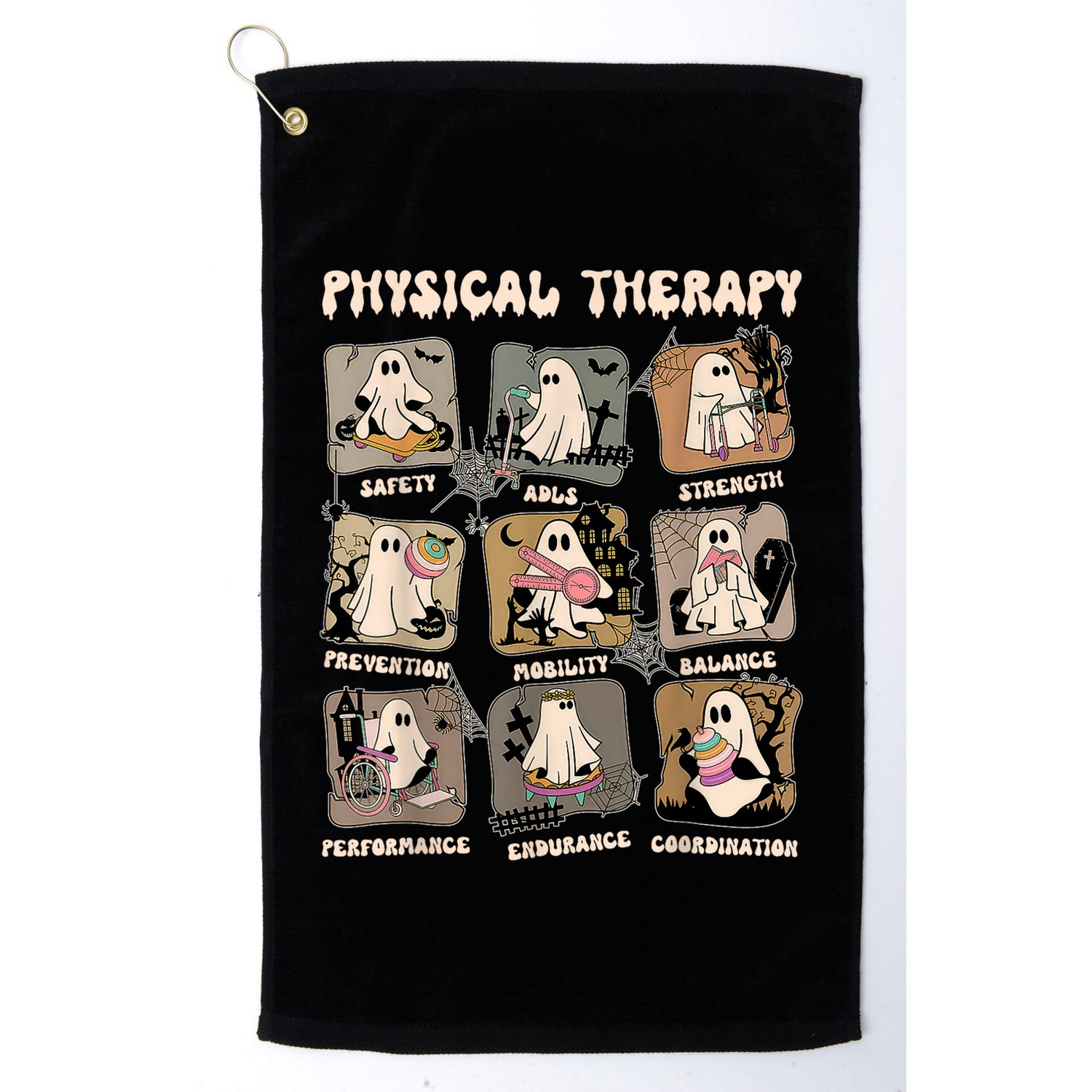 Cute Ghost Physical Therapy PT Physical Therapist Halloween Golf Towel