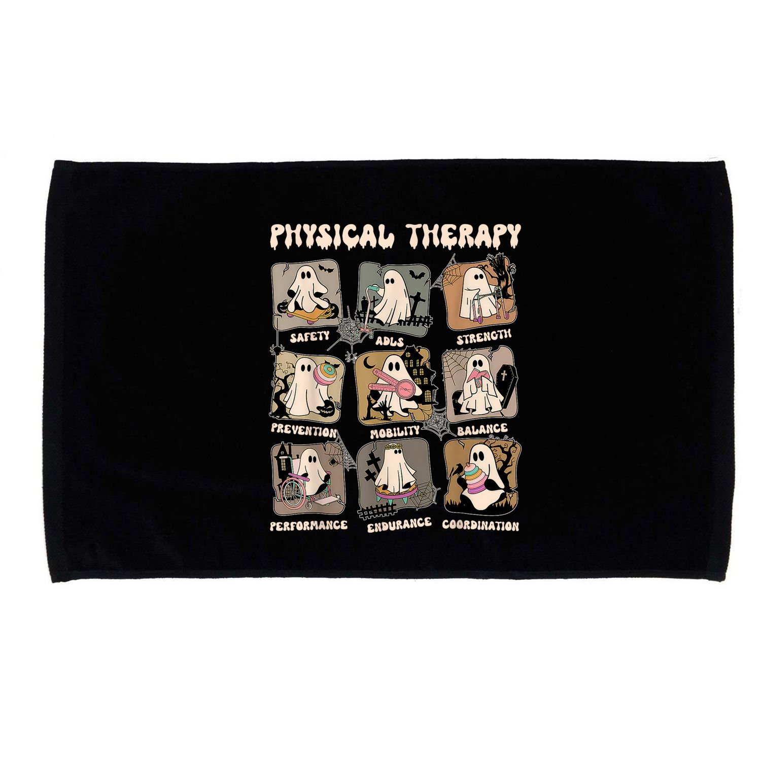 Cute Ghost Physical Therapy PT Physical Therapist Halloween Microfiber Hand Towel