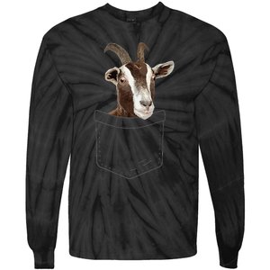 Cool Goat Pocket Goat Whisperer Farm Animal Tie-Dye Long Sleeve Shirt